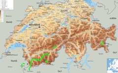 Swiss Hike Track (Green shows where we hiked)