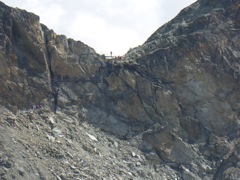 Ladders and platforms at Pas de Chevres