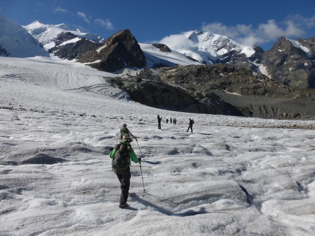 Crossing the glacier