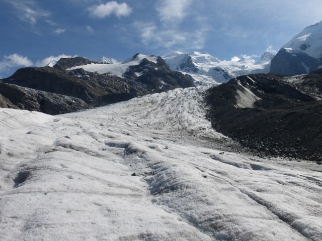 Nearing the other side - looking back where we came onto the glacier