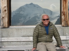 Al at Diavolezza with reflection of Piz Morteratsch