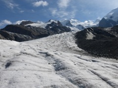 Nearing the other side - looking back where we came onto the glacier